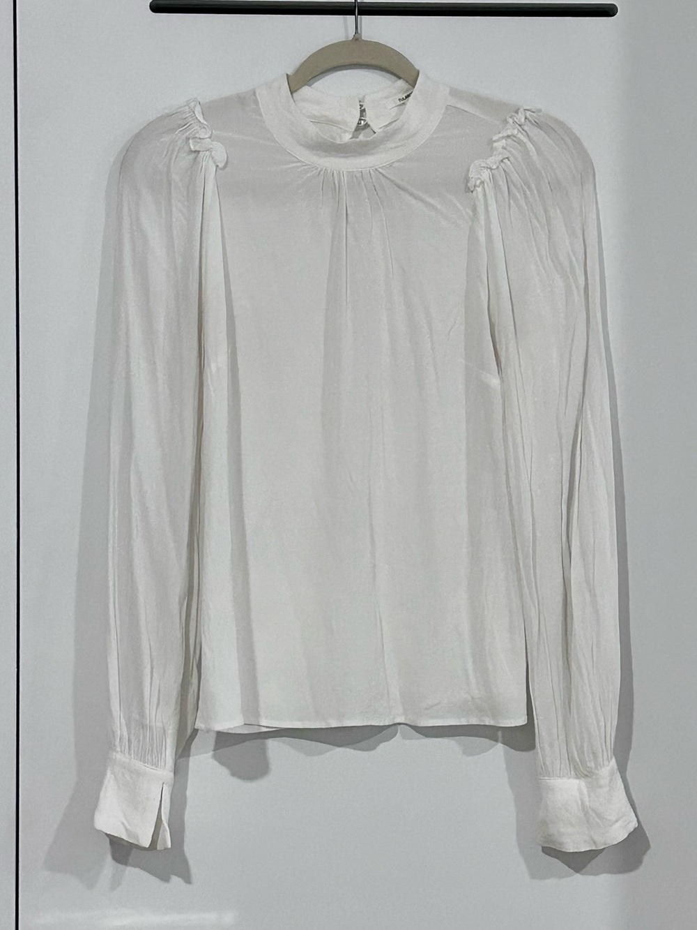 Tularosa Ivory High-Neck Long Sleeve Blouse
